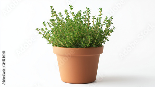 thyme plant In a pot isolated on white background
