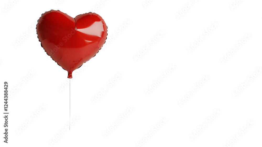 A heart-shaped balloon and love notes on a romantic dinner table, isolated on white background in HD A heart-shaped balloon and love notes on a romantic dinner table, isolated on white background in HD