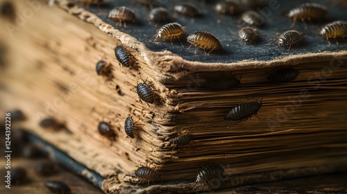 Booklice Infestation in a Vintage Library photo