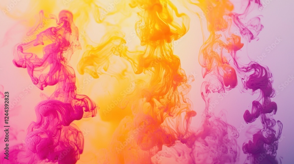 Fototapeta premium Abstract Colorful Ink Swirls: A Symphony of Hues