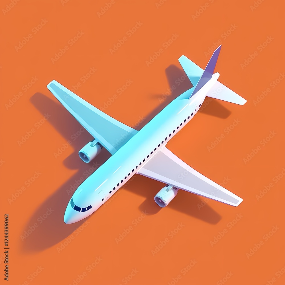 Brightly colored airplane model on vibrant background showcasing design and creativity. Generative AI