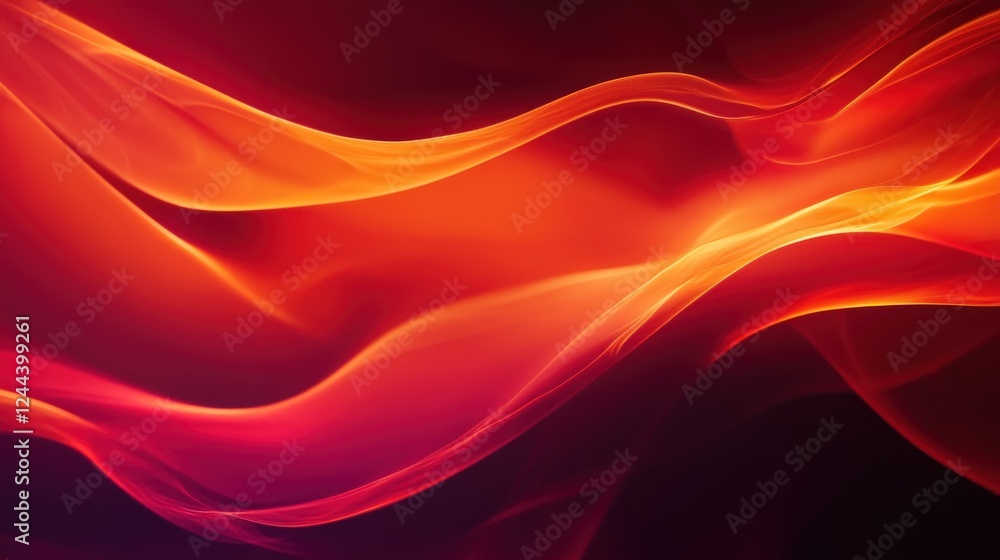 Obraz premium Abstract fiery waves, vibrant orange and red hues swirling in dynamic motion, creating an intense and energetic visual experience