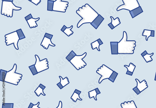 Like symbol thumb up positive background button icon background. Like seamless pattern post template.
