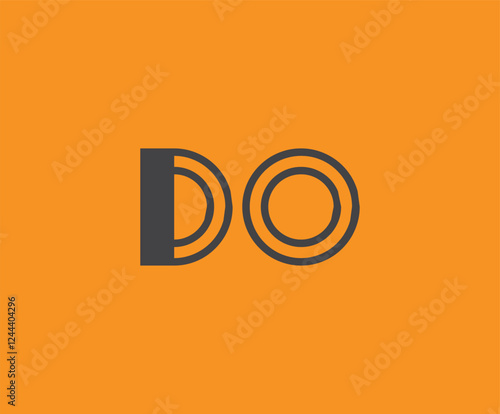 Free Download Bold black lettering 'DO' with geometric elements on a vivid orange background, ideal for branding, design, or modern creative projects. - GFXLoad