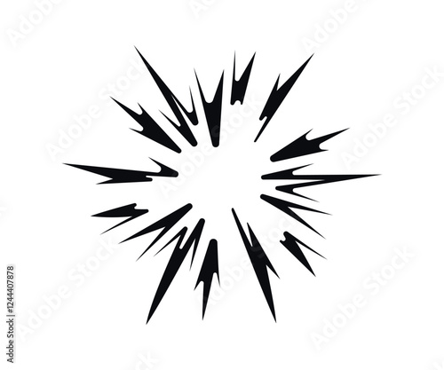 Star explosion in mango style Large explosion of bomb, energy   Abstract flash in comic book style  Anime. Vector illustration