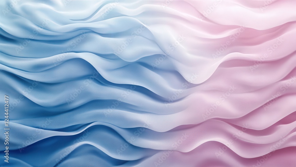 Obraz premium Soft Waves of Blue and Pink Fabric Texture Background