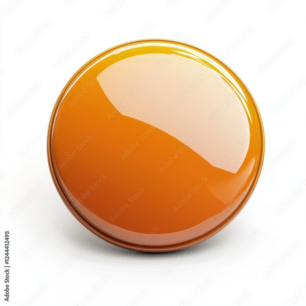 round badge mockup with a glossy surface, isolated on white