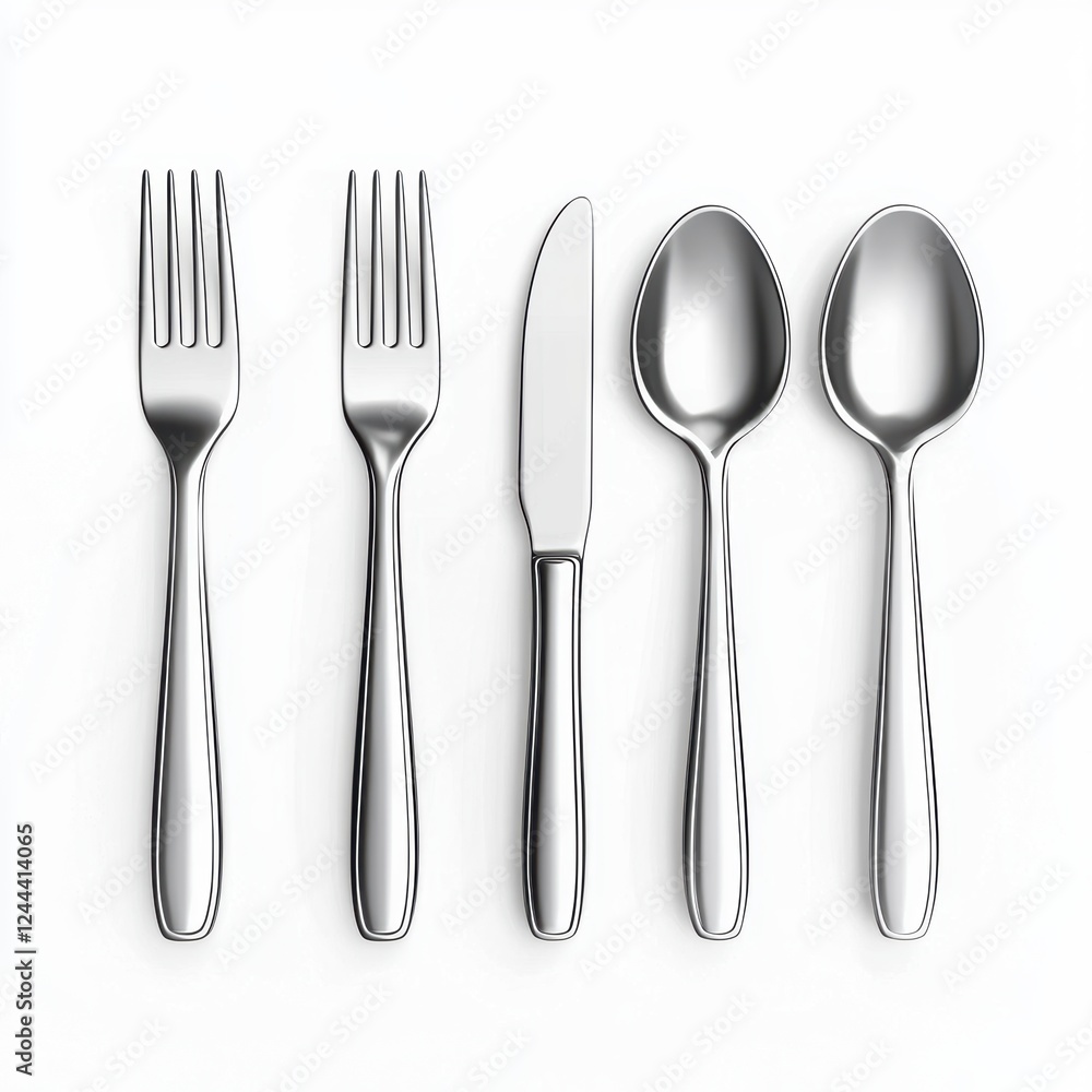 set of silverware (fork, knife, spoon), isolated on white set of silverware (fork, knife, spoon), isolated on white