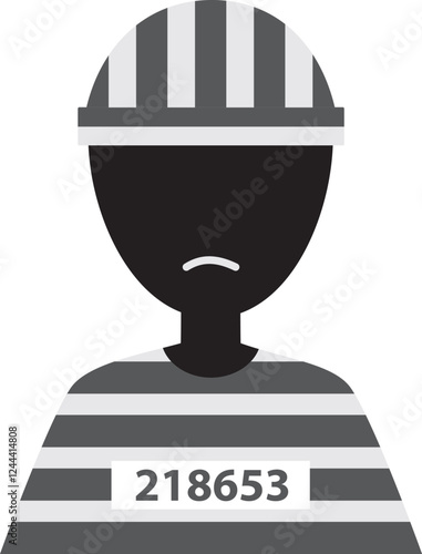 Unhappy Prisoner wearing Prisoner clothing icon.