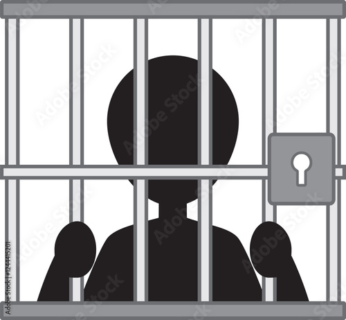 Prisoner at the Jail prison lockup icon.