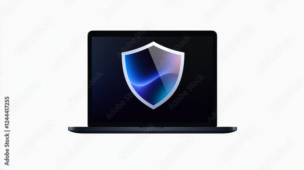 Secure laptop system software update color line icon. Personal computer driver download, laptop system system update or computer system technology linear vector icon with binary code and shield Secure laptop system software update color line icon. Personal computer driver download, laptop system system update or computer system technology linear vector icon with binary code and shield