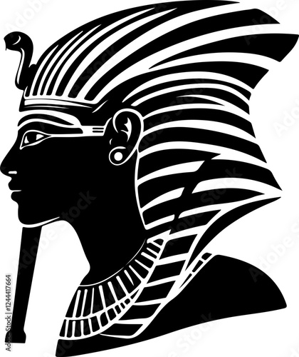 Profile Illustration of an Egyptian Pharaoh