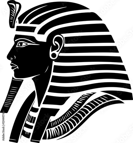 Profile Illustration of an Egyptian Pharaoh