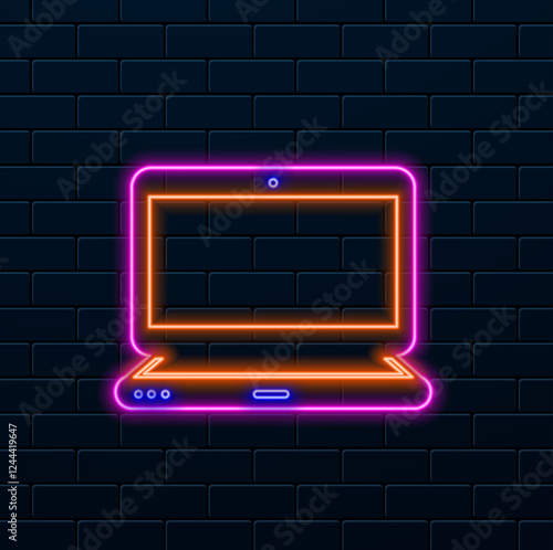 Neon flat design cone vector of personal portable equipment symbol isolated