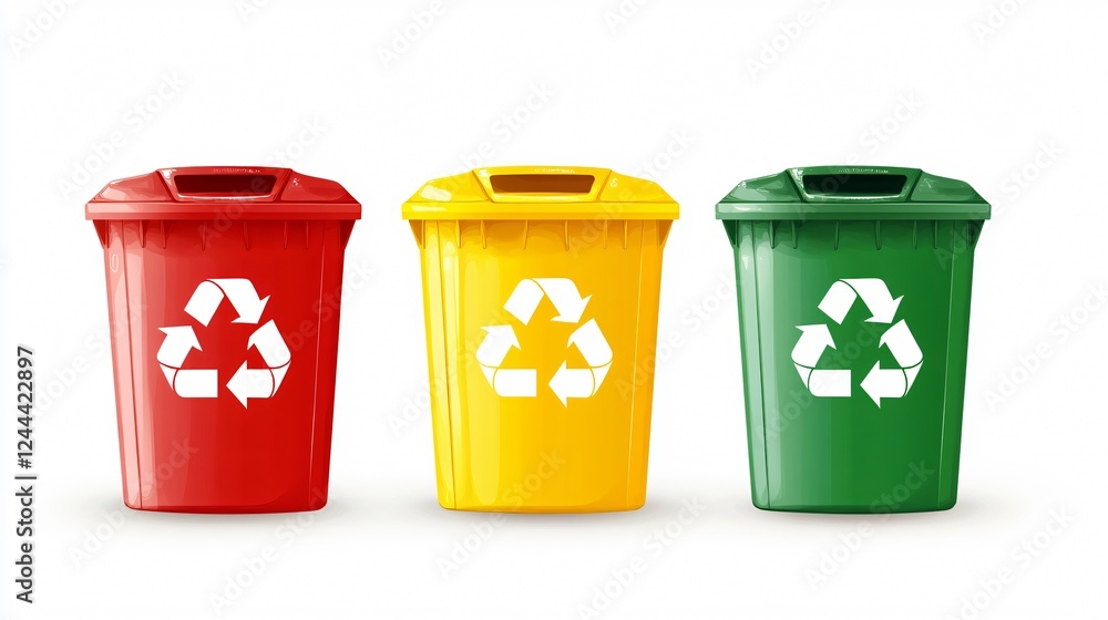 Recycling Bin Symbol on White Background for Environmental Conservation and Waste Management Awareness Recycling Bin Symbol on White Background for Environmental Conservation and Waste Management Awareness
