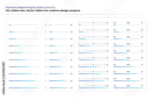Mix Sliders for Web and UI Design, interactive Progress & UI Elements
