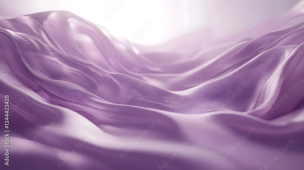 Obraz premium A fluid, purple light creates smooth, undulating waves, adding a sense of peaceful movement in a serene environment.