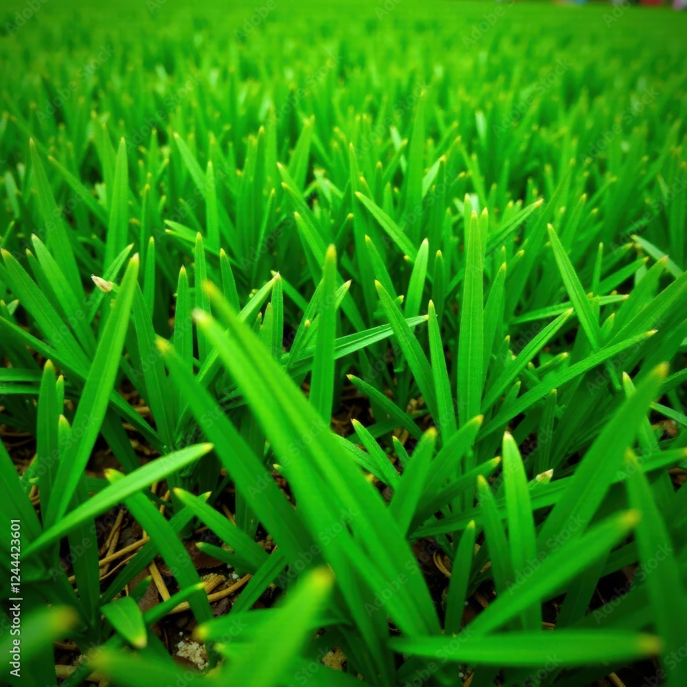 Fototapeta premium Close-up, intensely green grass, showing texture , macro, botany