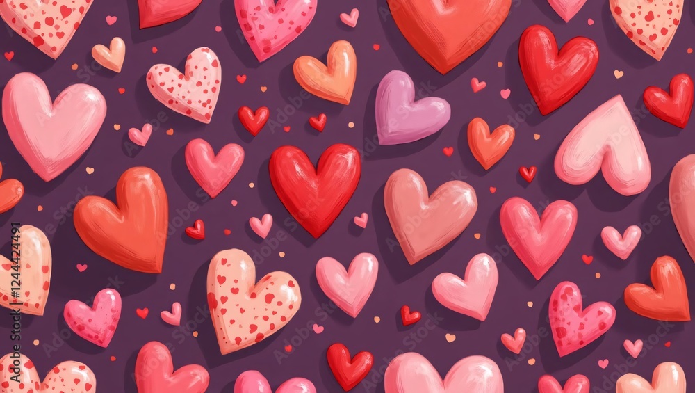 3d seamless hearts background 3d seamless hearts background