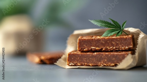 Wallpaper Mural Hemp energy bars with oats and seeds on rustic paper wrapper Torontodigital.ca