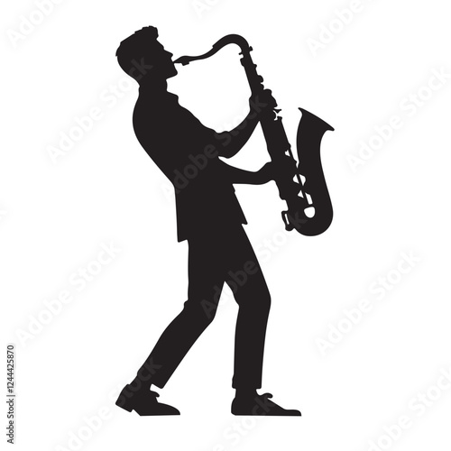 saxophone player silhouette