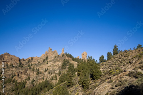 Obraz na płótnie Roque Nublo, an iconic rock formation in Gran Canaria. w salonie
