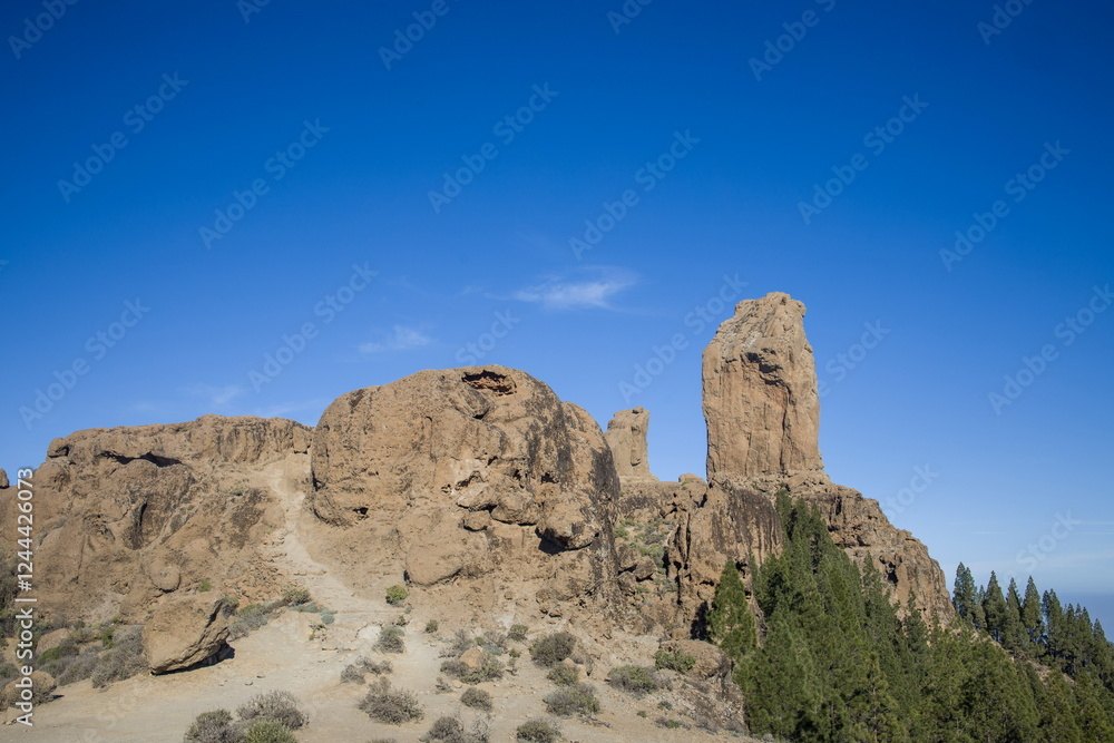 Roque Nublo, an iconic rock formation in Gran Canaria.