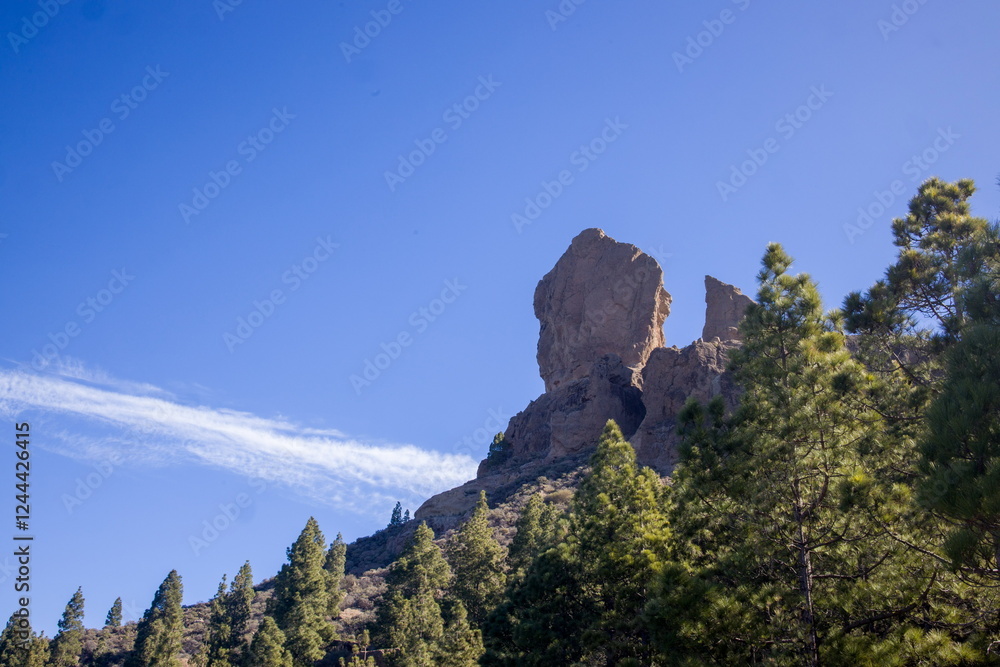 Roque Nublo, an iconic rock formation in Gran Canaria.