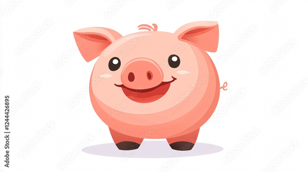 Charming Piggy Bank Depicts Simplicity and Financial Savings Charming Piggy Bank Depicts Simplicity and Financial Savings