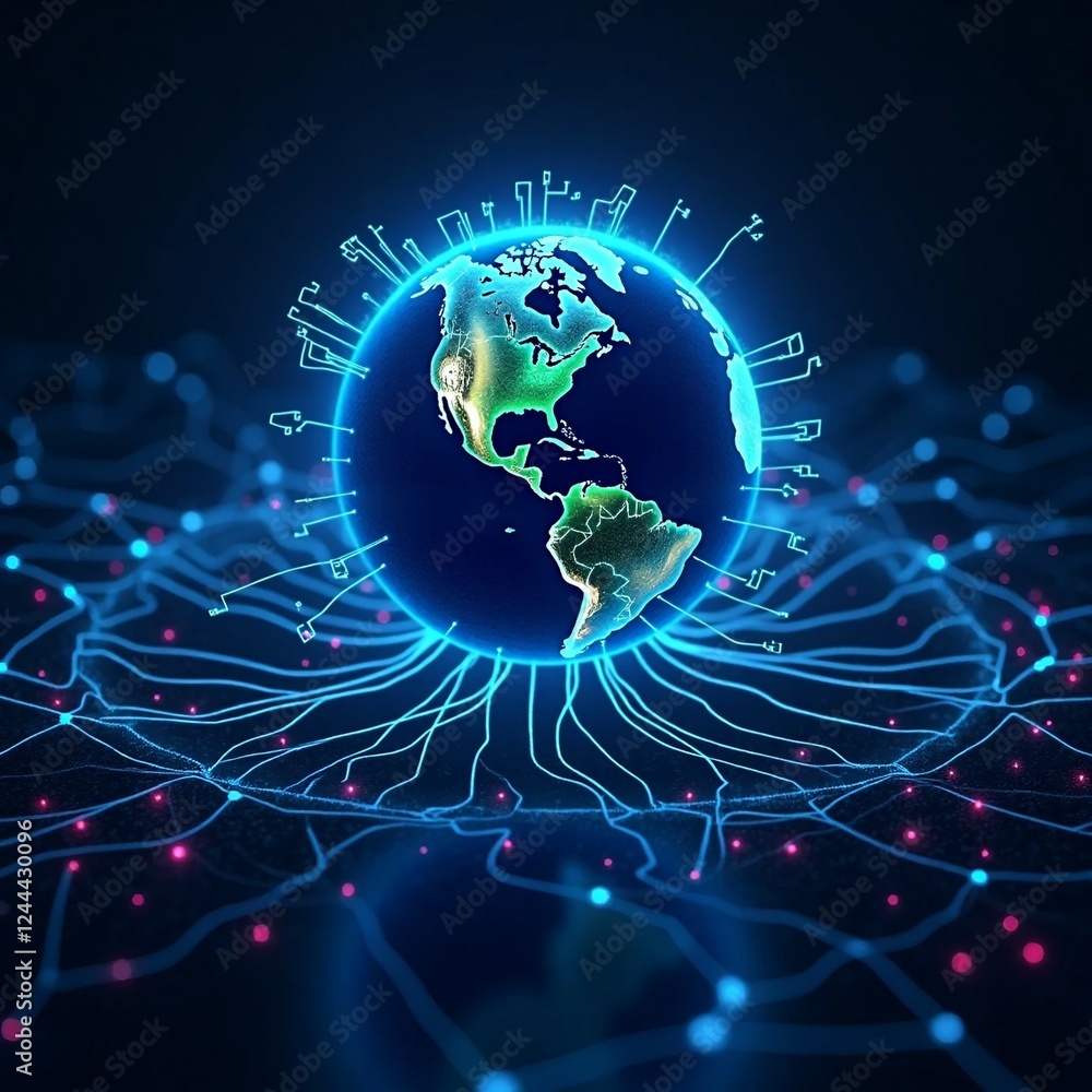 Fototapeta premium Global Network Connections earth