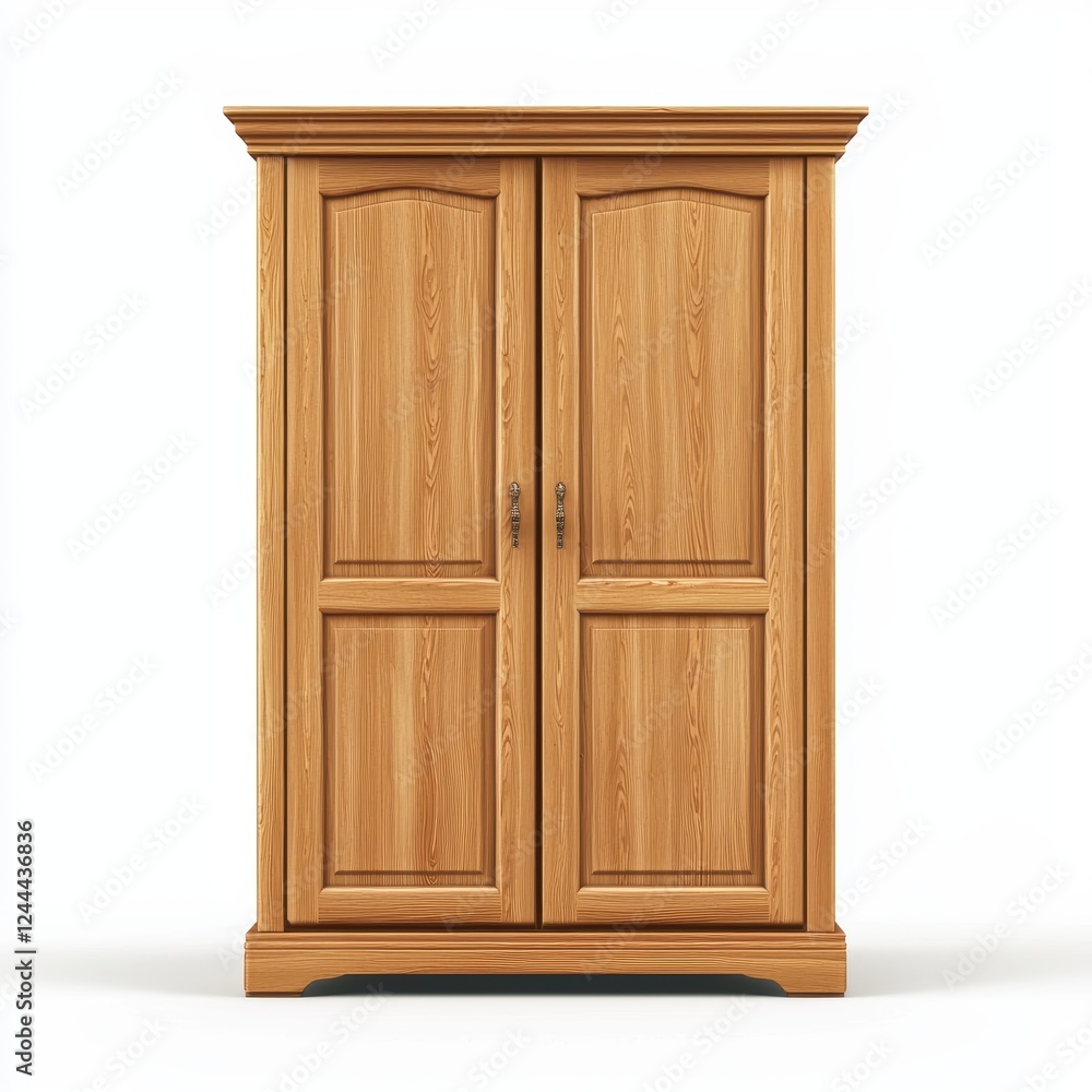 wooden wardrobe with two doors, isolated on a white background wooden wardrobe with two doors, isolated on a white background