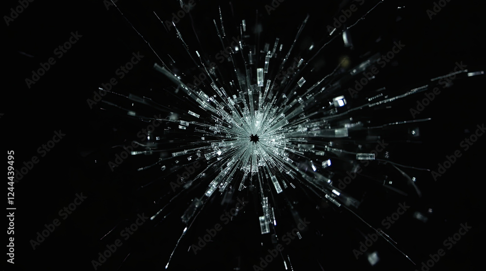 Broken glass pieces sharply scattered across a dark surface. A dramatic and dangerous concept symbolizing destruction, impact, fragility, and intensity in high resolution. Broken glass pieces sharply scattered across a dark surface. A dramatic and dangerous concept symbolizing destruction, impact, fragility, and intensity in high resolution.