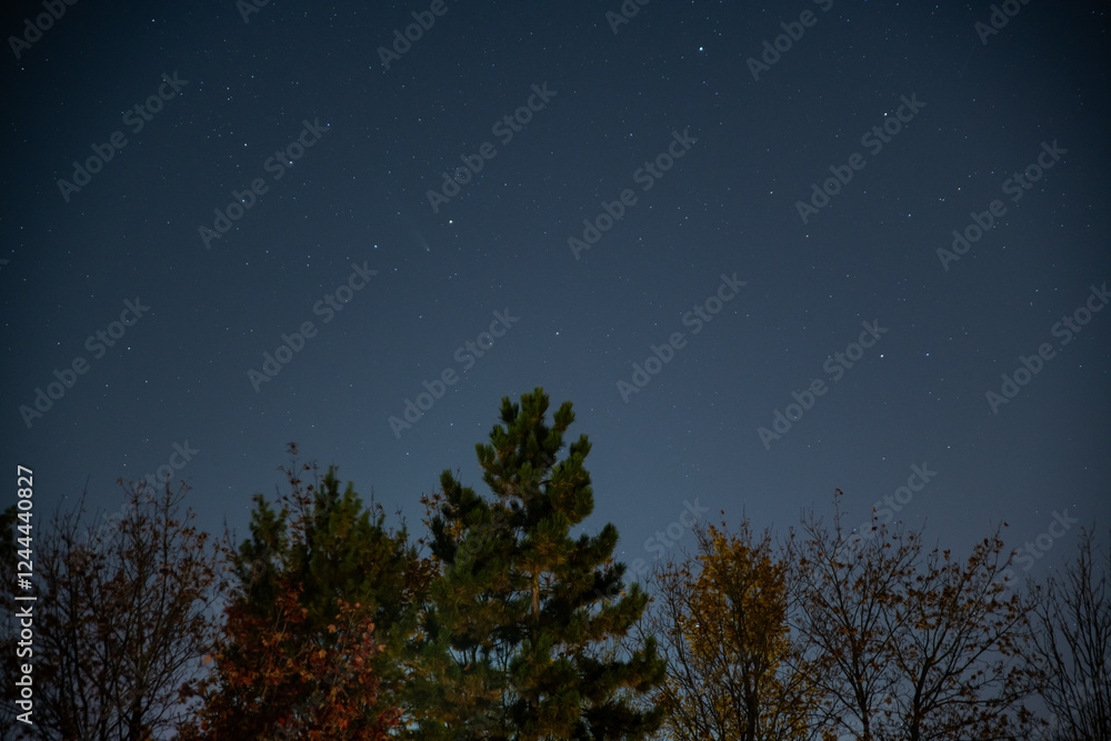 Fotografie Comet C 2023 A3 (Tsuchinshan-ATLAS) above Nupaky, near Prague, Czech republic