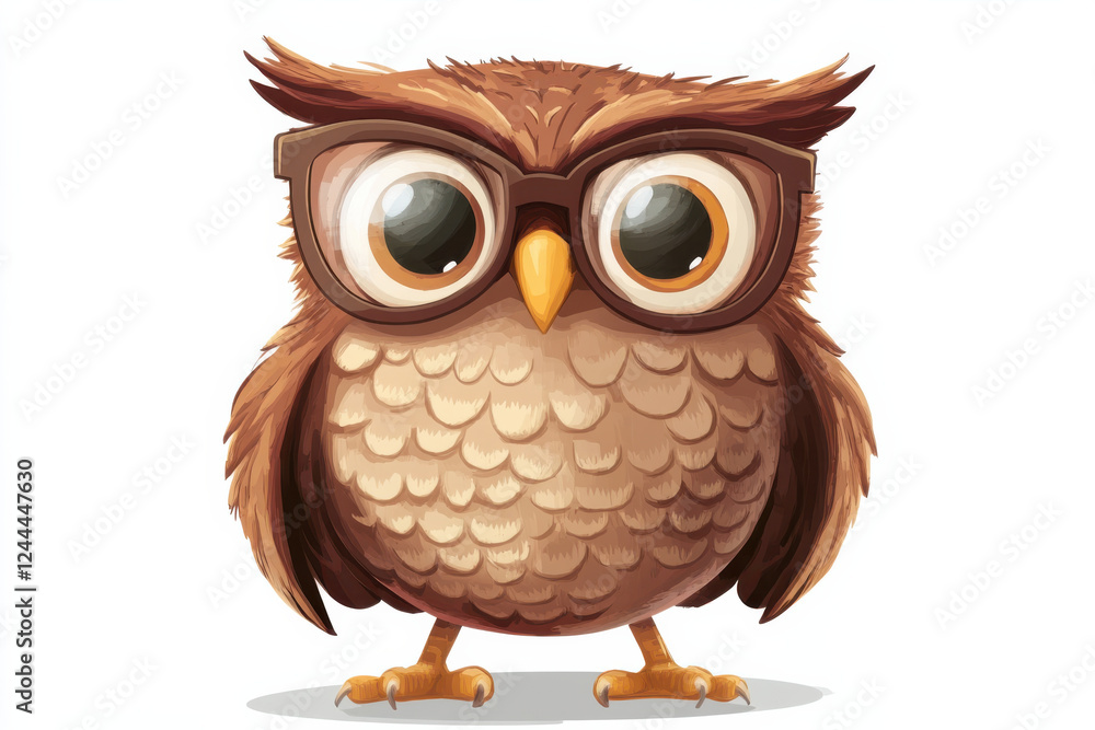 Cheerful Owl Character with a Big Smile Cheerful Owl Character with a Big Smile