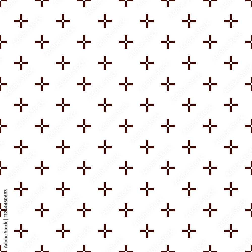Modern minimalist abstract background. Seamless pattern with bright crosses. Repeated pluses motif. Simple geometric ornament. Childrens wallpaper. Digital paper, textile print, page fill. Vector Modern minimalist abstract background. Seamless pattern with bright crosses. Repeated pluses motif. Simple geometric ornament. Childrens wallpaper. Digital paper, textile print, page fill. Vector
