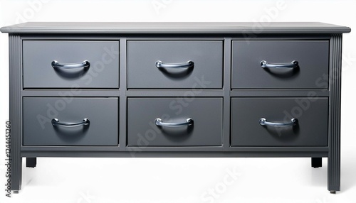a grey cabinet with three drawers
