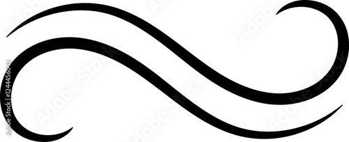 Two elegant black lines are swirling together, creating an infinity symbol against a clean white backdrop, representing limitless possibilities and continuity