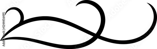 Elegant flourish forming a decorative swirl with thick lines, ideal for vintage or classic design projects, adding a touch of sophistication and style