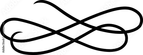 Black curved lines forming an elegant and decorative swirl design, enhancing any composition with a touch of sophistication and timeless style. Perfect for various artistic applications