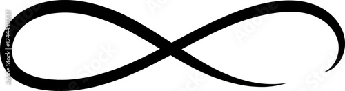 Black infinity symbol is representing the concept of eternity, limitlessness, endless possibilities, the eternal return, and everlasting love