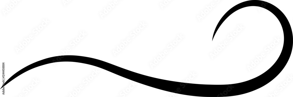Curved, black line creating a stylish swirl, adding elegance and movement to graphic designs. Ideal for enhancing visual appeal in modern and minimalistic artwork Curved, black line creating a stylish swirl, adding elegance and movement to graphic designs. Ideal for enhancing visual appeal in modern and minimalistic artwork