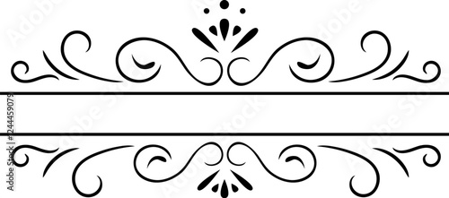 Elegant vintage decorative frame with floral and abstract motifs creating a refined blank space for text or design, ideal for wedding invitations or certificates
