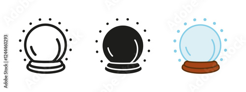 Fortune ball icon. Magical prediction symbol. Crystal magic orb vector illustration. Fortune teller sphere symbol. Esoteric divination oracle sign. Future telling shiny fantasy ball pictogram isolated