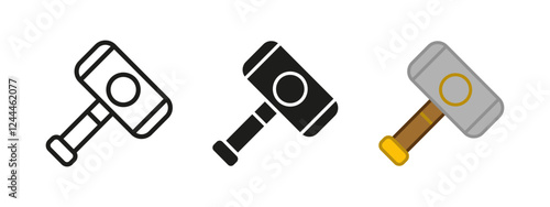 Thor hammer icon. Viking battle hammer vector illustration. Nordic warrior symbol. Scandinavian mythology magic weapon sign. Celtic medieval pictogram. Ancient blacksmith or smith hammer concept.