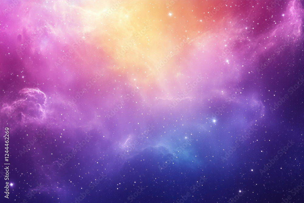 Naklejka premium Bright cosmic cloud formation with golden light shining through.