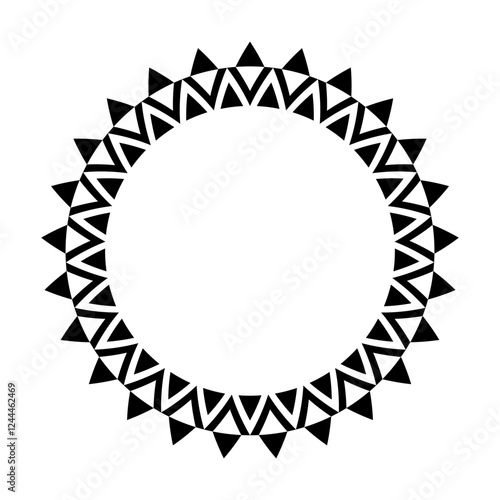 Abstract Radial Geometric Circle Pattern for Decorative Round Frame.