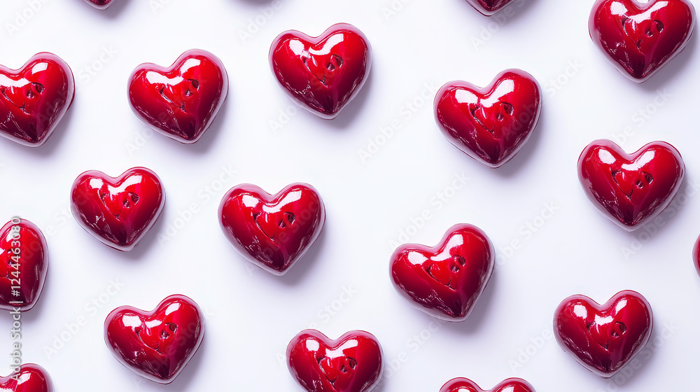 Red hearts seamless pattern on white background, for Valentine Day or wedding holiday design Red hearts seamless pattern on white background, for Valentine Day or wedding holiday design