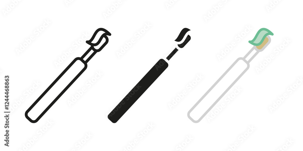Electric toothbrush icon. Oral hygiene symbol. Teeth care sign. Dental tooth brush pictogram. Electric toothbrush vector illustration. Bathroom morning routine equipment concept isolated outline. Electric toothbrush icon. Oral hygiene symbol. Teeth care sign. Dental tooth brush pictogram. Electric toothbrush vector illustration. Bathroom morning routine equipment concept isolated outline.