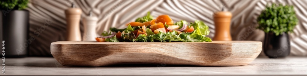 Fresh salad on a rustic wooden board. Healthy eating concept. Fresh salad on a rustic wooden board. Healthy eating concept.