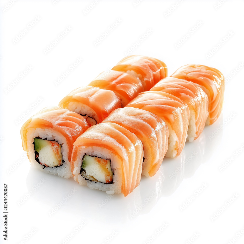 Sushi rolls isolated on white background Sushi rolls isolated on white background